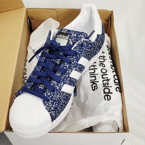 Adidas SUPERSTAR Series, Men Sneakers- Oxford Blue/Bright White- S85980- Sz:10 - Picture 7 of 11
